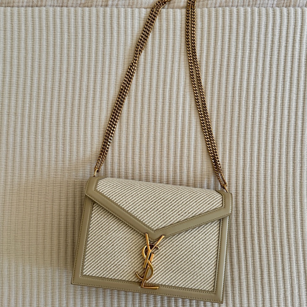 Saint Laurent Monogram Medium Cassandra Chain Bag Canvas